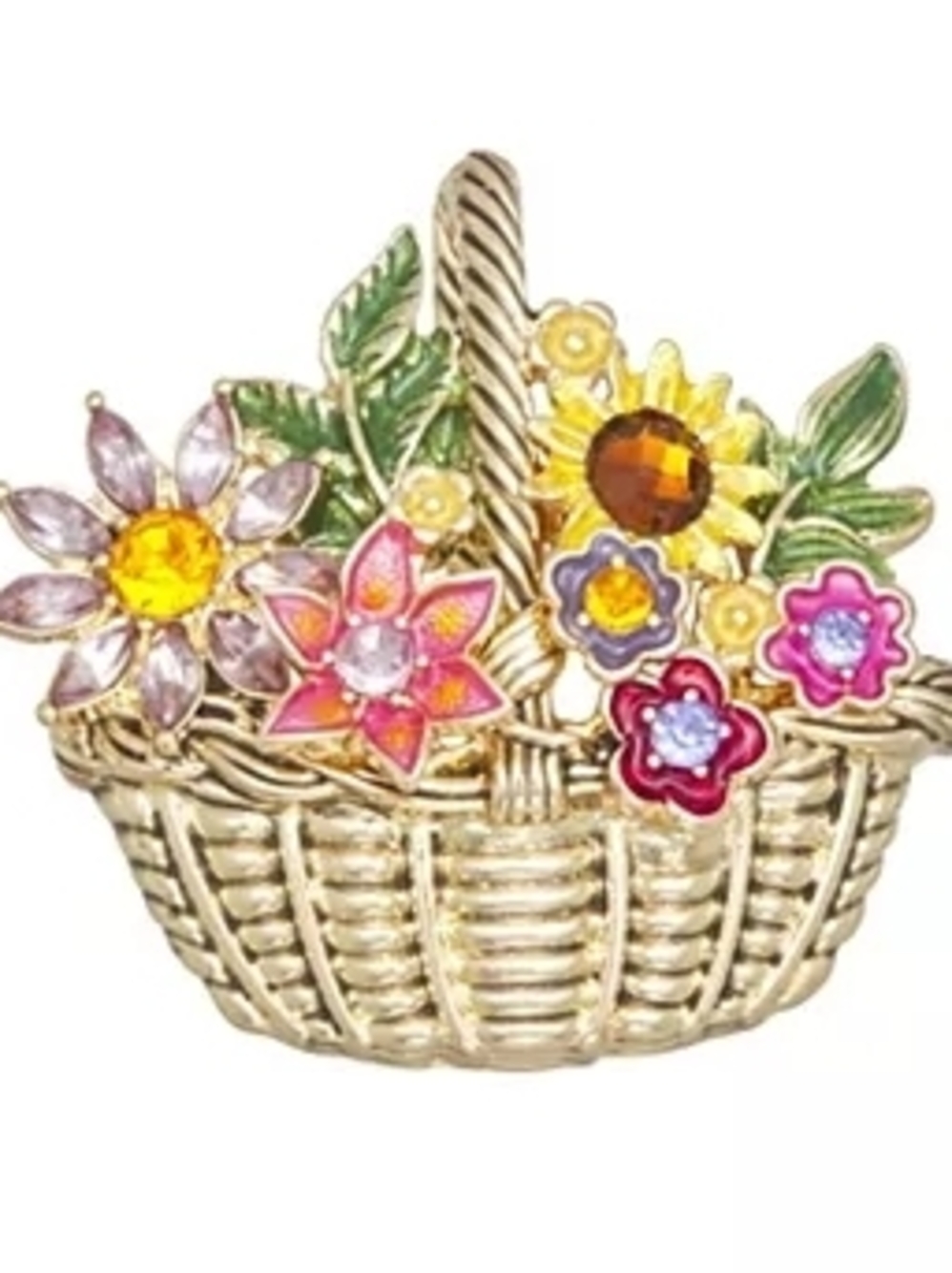 Napier Flowers In Basket Pin